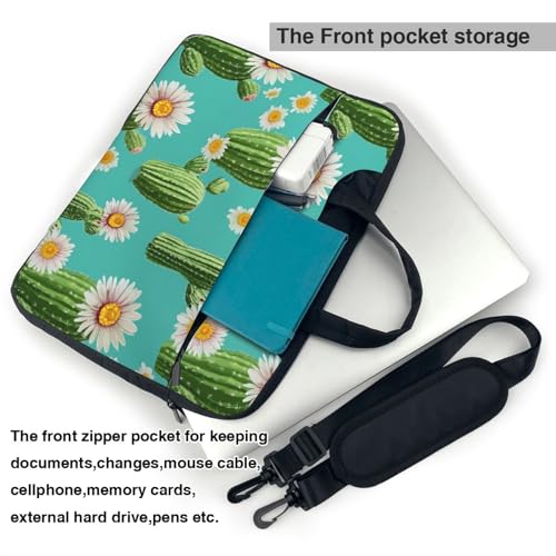 Bolso para laptop con diseño de cactus y flores de 15.6 pulgadas miniatura 6