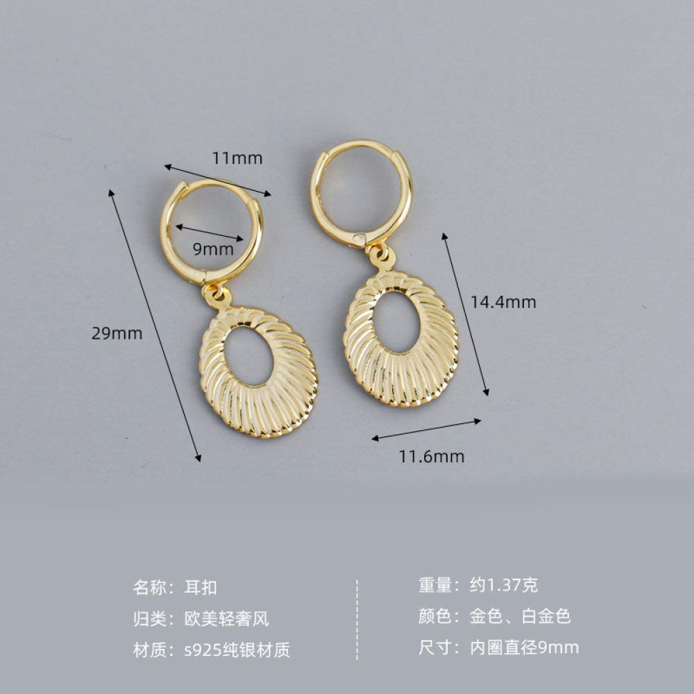 Creolen Silber 925,Moderne Kreative Hohle Ellipsenstreifen-Textur Übertriebene Mode Hypoallergene Klappbare Ohrringe Feiner Kreis Endlosschleifenschmuck Für Dame Männer Mädchen Heiraten Mutterta