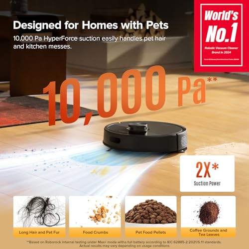 Image of roborock Q7 M5 Robot Vacuum and Mop Combo, 10,000Pa HyperForce Suction, Robotic Vacuum Cleaner, Dual Anti-Tangle System, APP-Controlled Mopping, LiDAR Navigation, for Pet Hair and Carpet, Black