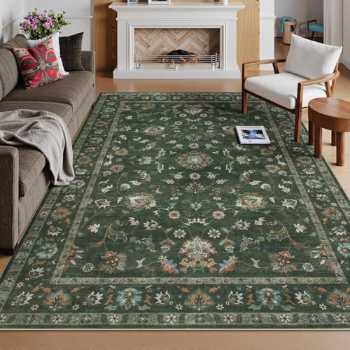 Tapete Decorativo Floral Verde 6'x9' Hedlive miniatura 1