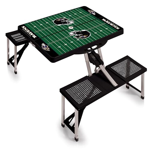 Image of PICNIC TIME NFL Picnic Table Portable Folding Table with Seats and Umbrella