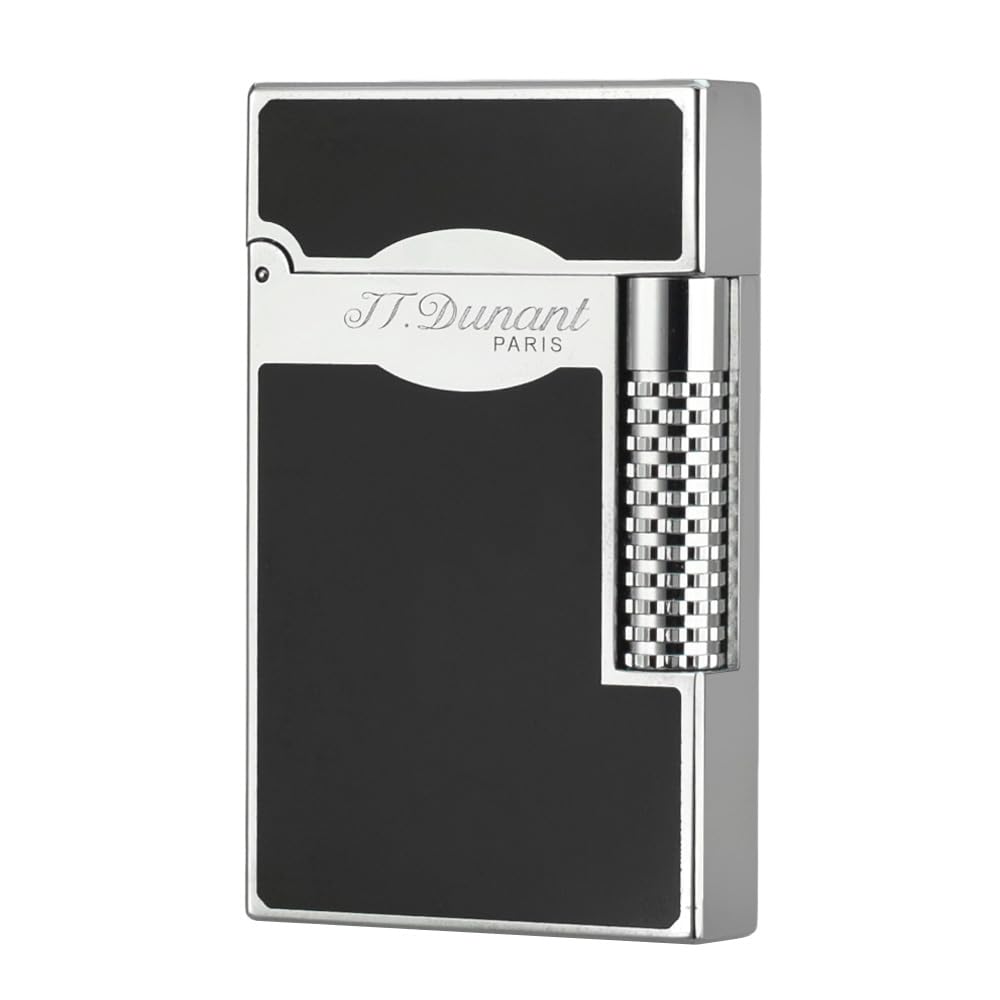 Black Lacquer Silver Lighter Classic Cling Sound Soft Flame Lighter Gift for Men Dad Husband