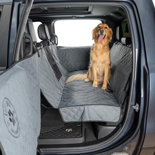Ruff Liners Hamaca para perro para camión con protección de puerta, tamaño grande resistente para camiones de tamaño completo, funda de asiento impermeable para asiento trasero, lavable a máquina con