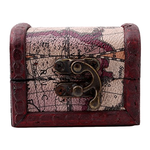 Meolin Wooden Treasure Box with Brass Latch Decorative Treasure Box