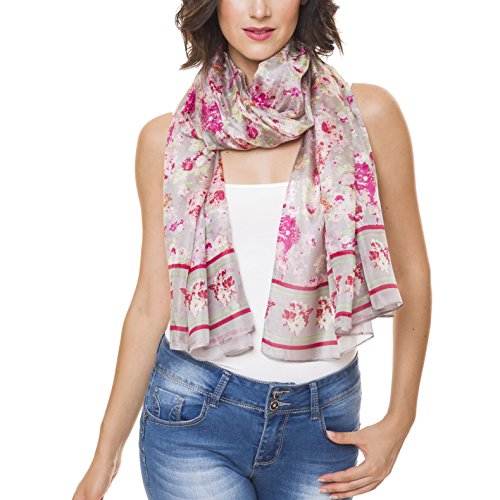 Scarf for Women 100% Silk Fashion Lightweight Shawl Wrap Scarves for Summer Fall