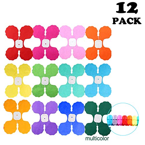 12 Pack Colorful Four Leaf Clover Paper Flowers Garland Decorations Reusable Party Streamers Hanging Garland Tissue Flower Hanging Oranment For Birthday Wedding Baby Shower Party Home Decor #TOP4