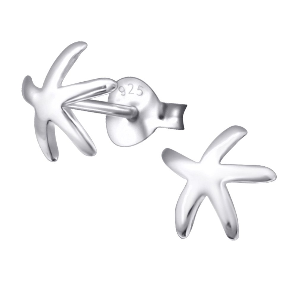 Laimons Pendientes para mujer Estrella de mar Brillante Plata de ley 925