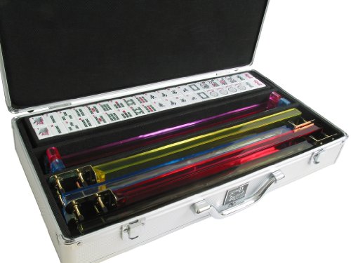 Set clásico de Mahjong con dados y estuche de aluminio miniatura 3