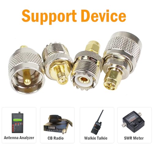 exgoofit Kit 8 piezas Adaptadores SMA a UHF miniatura 4