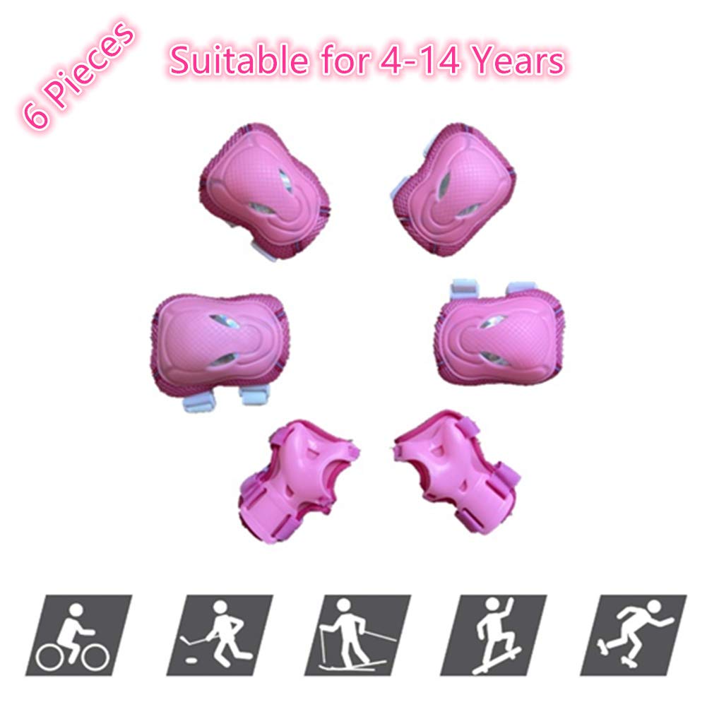 Protective Knee Pads Set 6 Pack Protective Gear Set including Knee Wrist Elbow Safety Pad kit for Kid Children Teenager Skating Cycling - Image 3