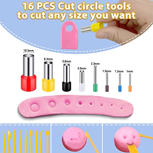 Linkesite 228Pcs Polymer Clay Cutters Kit, 18Pcs For Earrings, Jewelry, Earring With Cards, Round Circle Shape Mold #TOP2