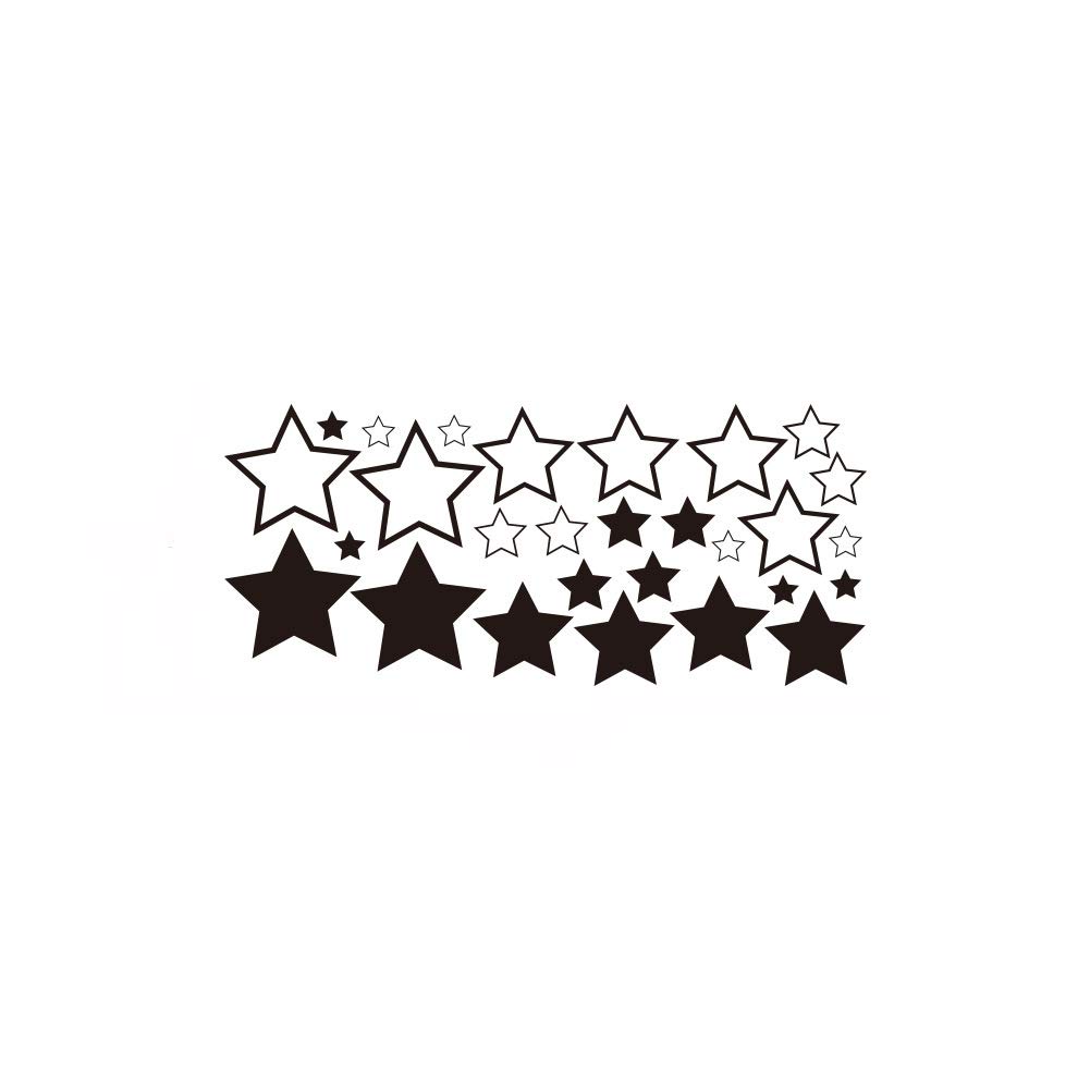 Lichi Boys Black Diy Assorted 29 Stars Sweet Dream Wall Sticker Decal For Children Nursery Room Girl Bedroom Decoration