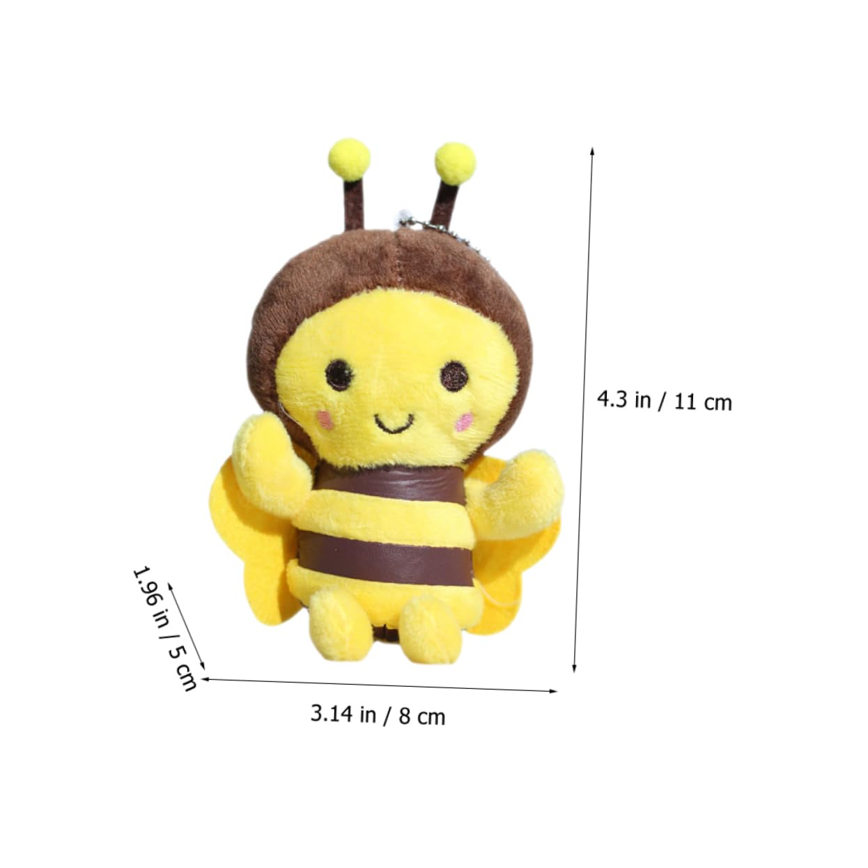 Gogogmee 2Pcs Cute Plush Bee Keychain Charm Lovely Doll Pendant for Backpack Luggage Bag Decoration Unique Bee Lovers for Valentine Day Birthdays