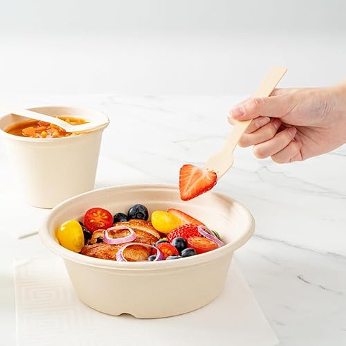 Miniatura 5 de Restaurantware Bambuddha - Tenedores de madera de 7 pulgadas, 100 tenedores de bambú desechables, acabado suave y duradero, cubiertos sostenibles de