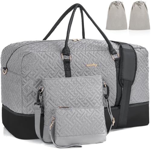 Weekender Bag for Women, 5 Pcs Set Carry on Overnight Bag, 23
