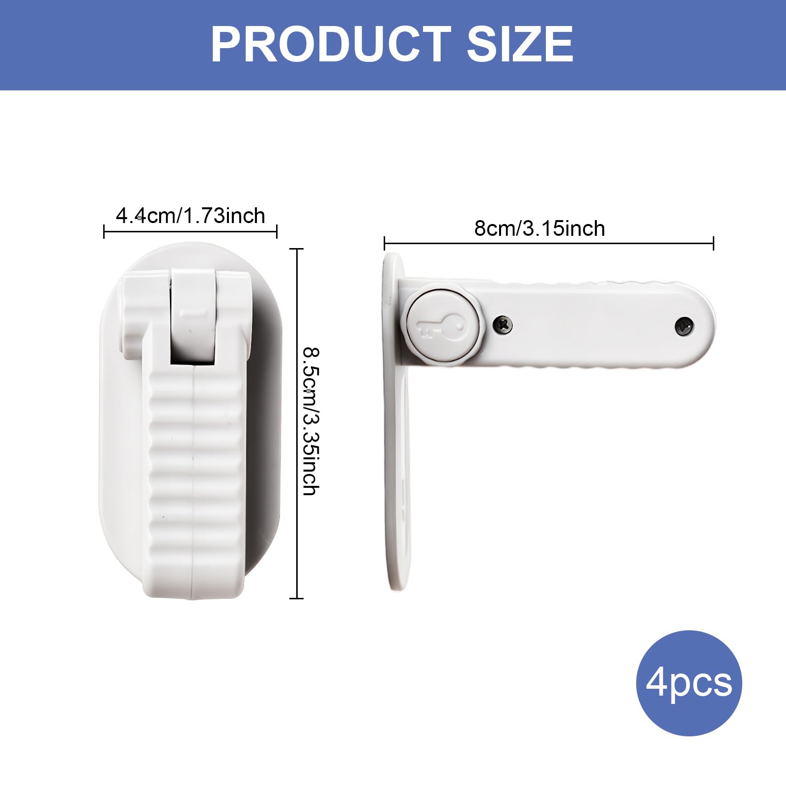 Verrou de Levier de Porte à L'Épreuve des Enfants Petproof, Serrure de Poignée de Sécurité pour Bébé, Sans Outils ni Perçage, Blanc