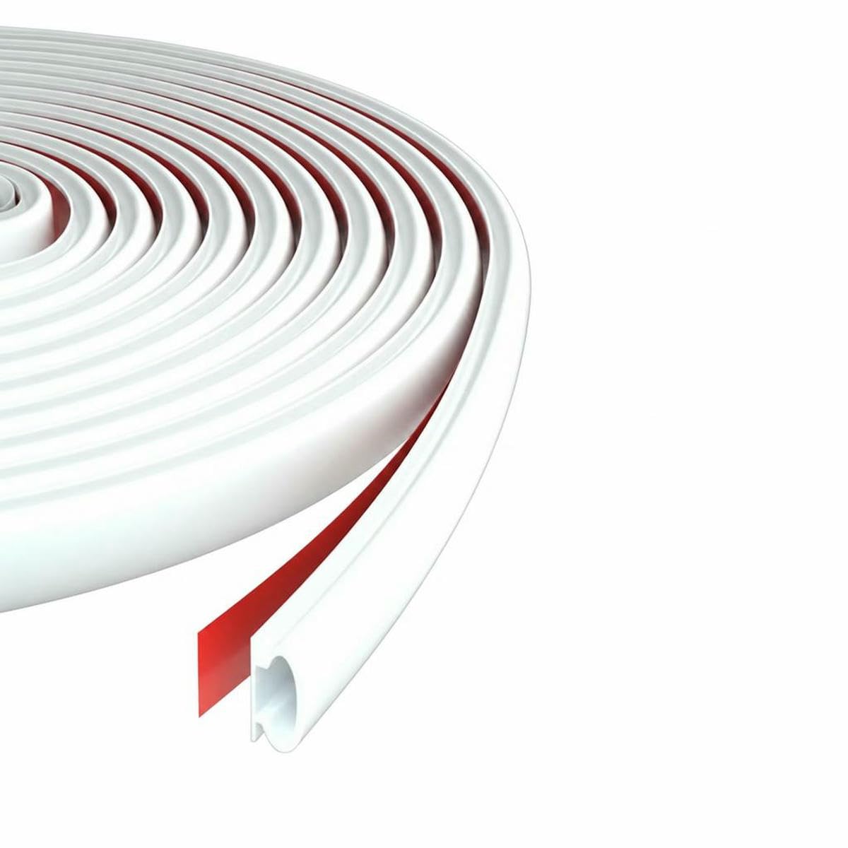6m Soundproofing Weather Stripping Rubber D-Shape Door Seal Strip Windproof Self-Adhesive Door Frame Insulation Household-White
