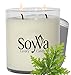 Citronella Candle by SoyVa | Freshly Scented Natural Soy Wax Candles | Luxury Double Wick Design | Hand Made in the USA, 9oz.