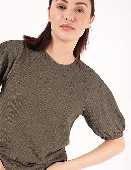 Image of Marks & Spencer Women's Regular Blouse (T43 7840K Khaki 8)