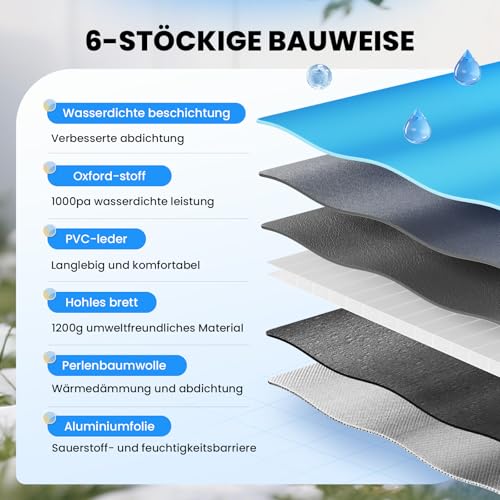 Outdoor Katzenhaus mit Erhöhten Design, Wasserdicht Katzenhaus für Draußen, Warm Hundehöhle mit Türvorhang, Waschbar Hundehaus Tierheim Für Streuner Haustiere (XL, Grau)