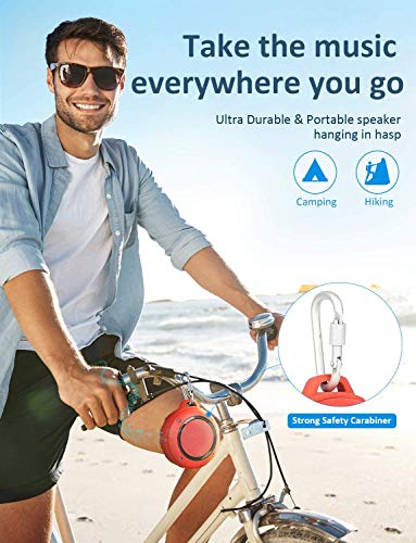 Image of Kunodi Outdoor Waterproof Bluetooth Speaker, Wireless Portable Mini Shower Travel Speaker with Subwoofer, Enhanced Bass, Built in Mic for Sports, Pool, Beach, Hiking, Camping