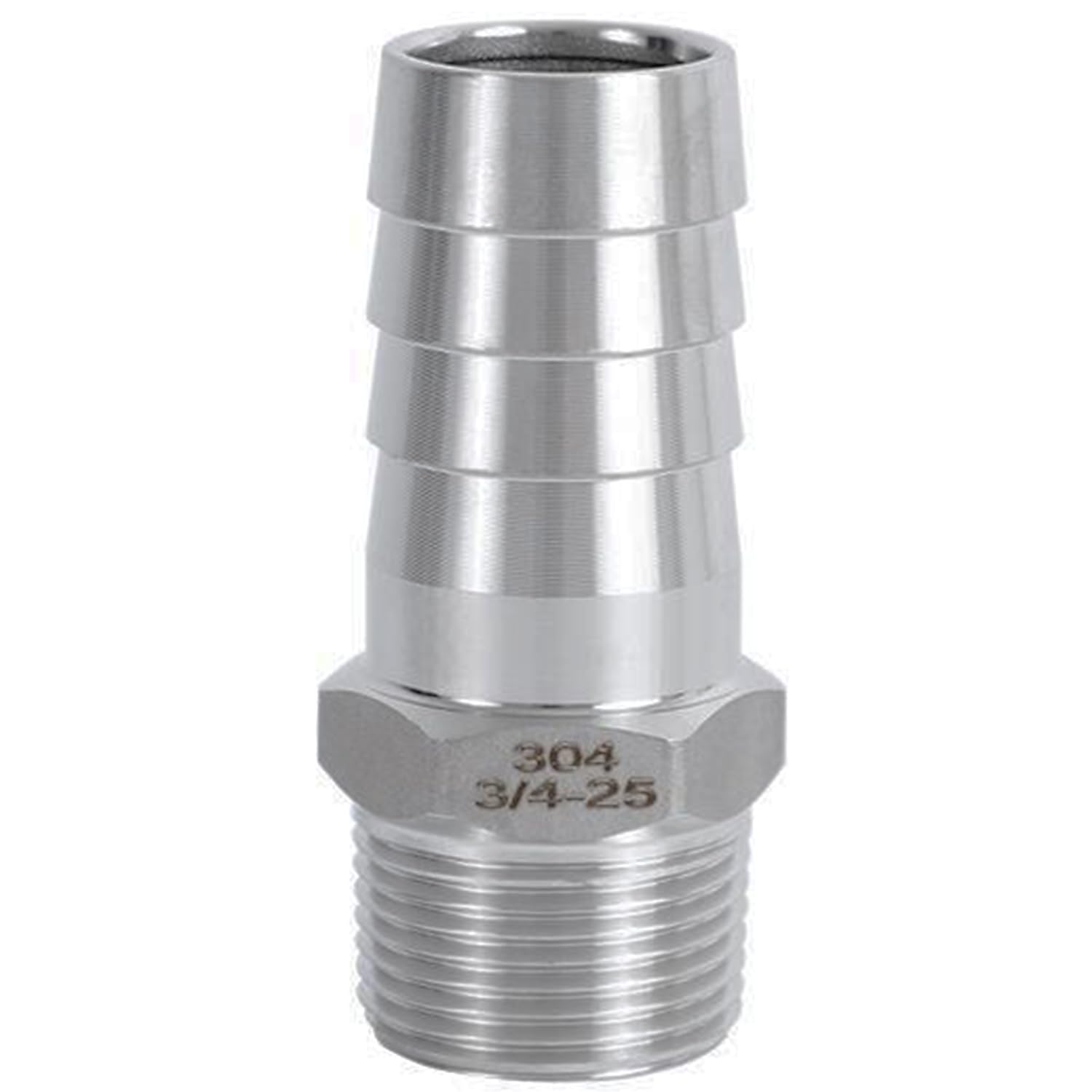 Raccord NPT mâle en acier inoxydable 304 robuste avec embout ardillon étagé 1"
