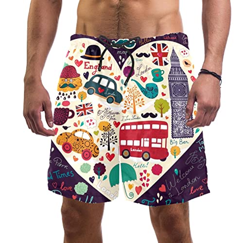 Short de plage hommes JDEZ : maillots de bain Londres séchage rapide