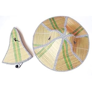 Foldable Straw Hat Unisex Hiking Travel Fishing Camping Folding Sun Protection Black Drawstring Wide Brim Rattan Hat