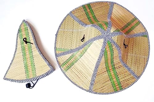 Foldable-Straw-Hat-Unisex-Hiking-Travel-Fishing-Camping-Folding-Sun-Protection-Black-Drawstring-Wide-Brim-Rattan-Hat