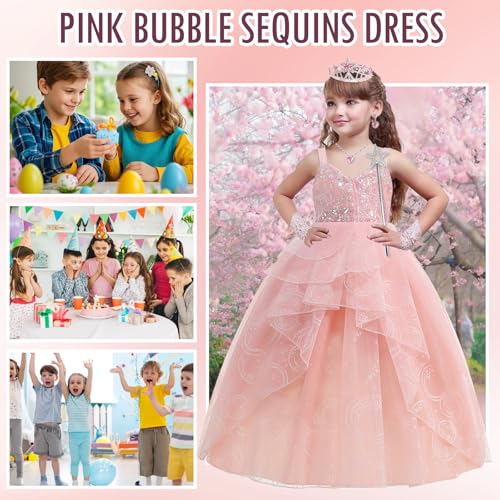Disfraz completo Glinda para niñas color rosa miniatura 5