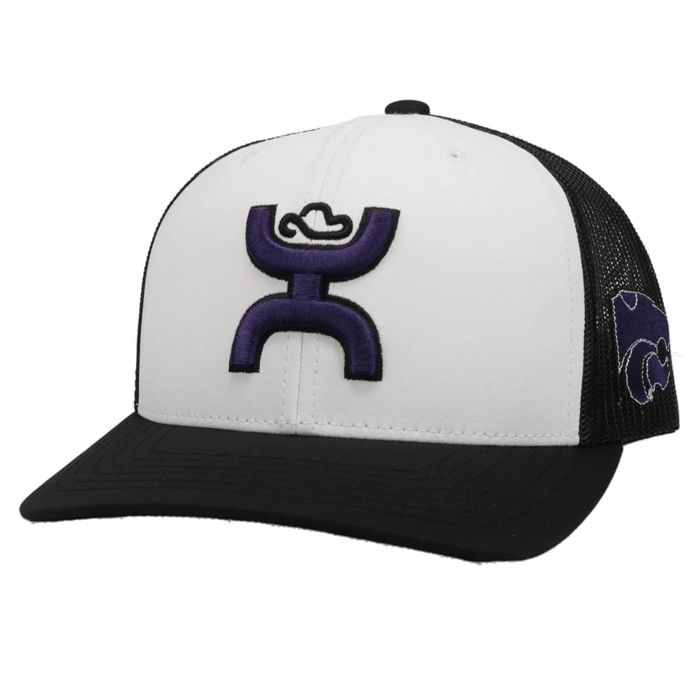 HOOEY Men's Officially Licensed Collegiate Hat (US, Numeric, 0, 8, White/Black - 7184T-WHBK-II, Kansas State University)