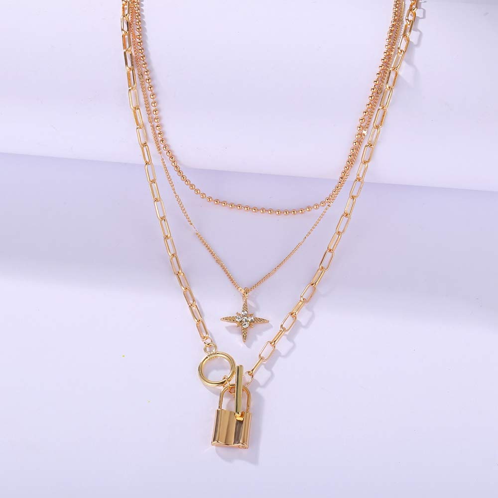 Layered Necklace Set - Gold Plated Jewelry