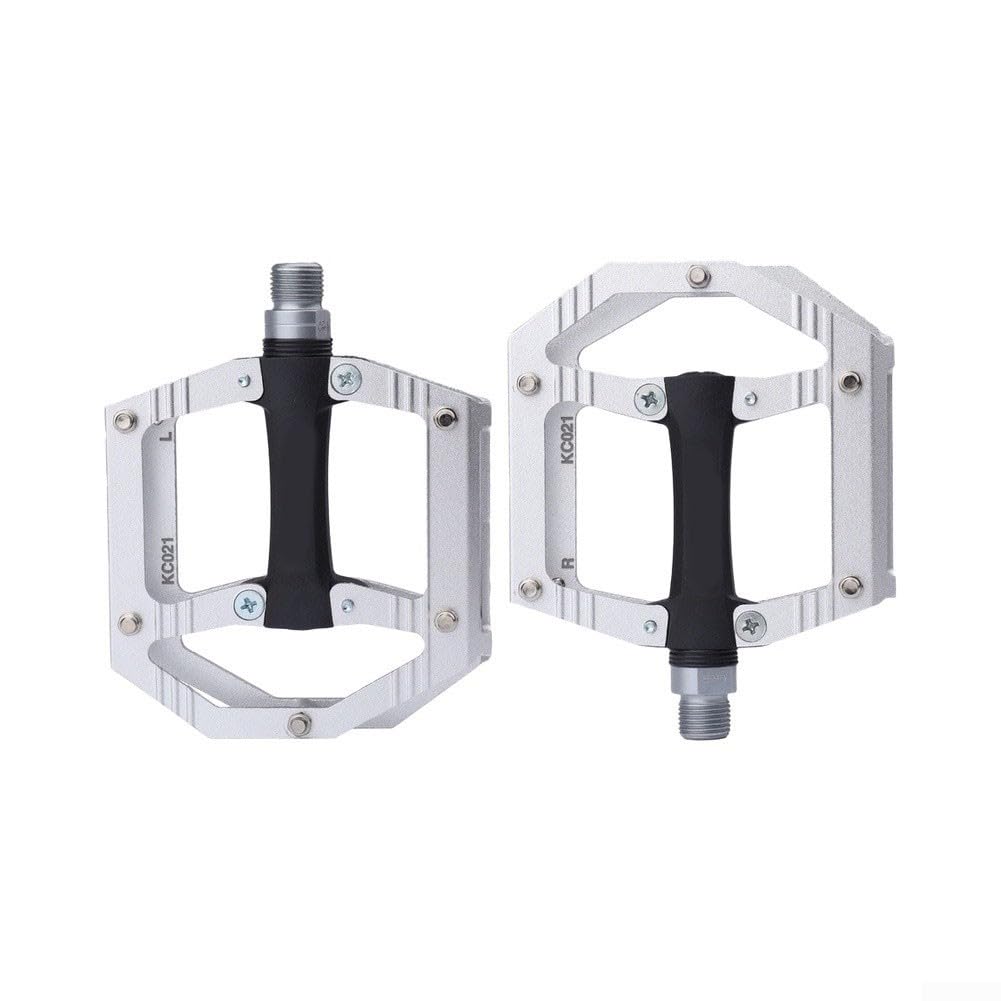 Honseadek Pedales de bicicleta ultraligeros de aluminio y fibra de nailon con diseño antideslizante, doble rodamiento, eje de acero cromado, para ciclismo de montaña y carretera