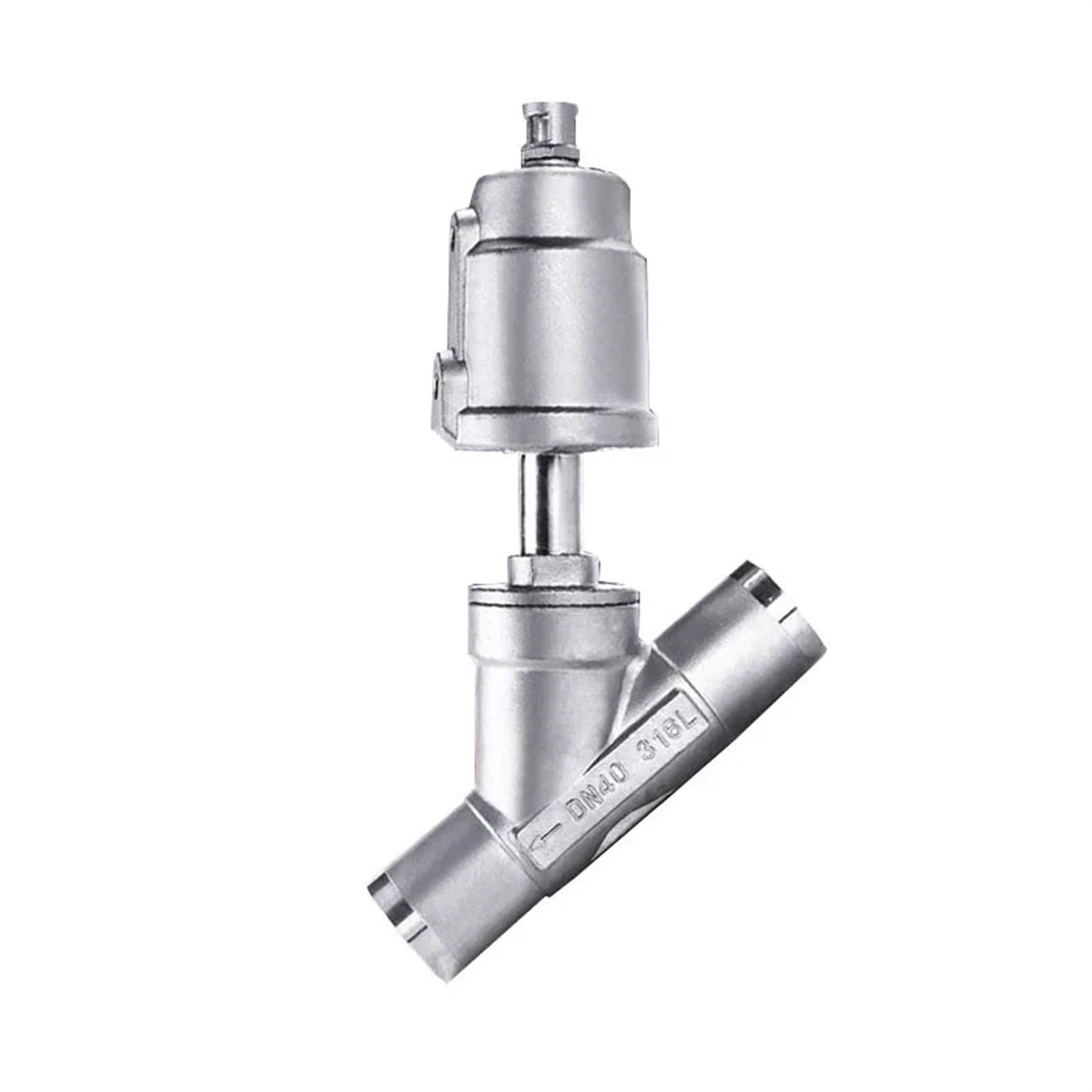 HDPHCRIUN DN50 Stainless Steel Pneumatic Welding Angle Seat Valve with Actuator(Normally Open,Double Acting)