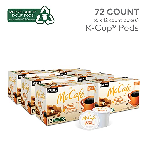 Image of McCafe Toffee Almond Coffee, Keurig Single Serve K-Cup Pods, 72 Count