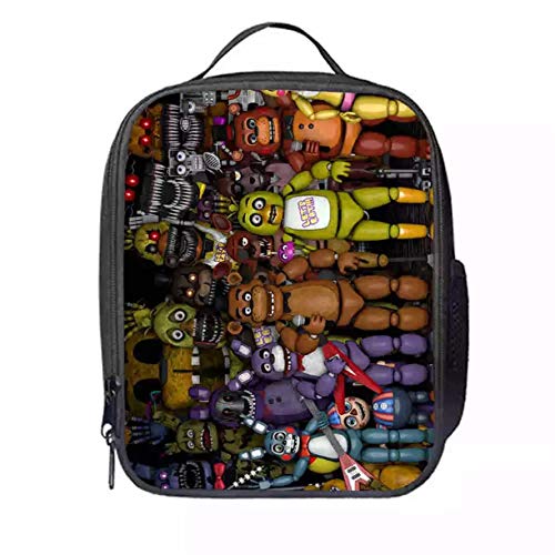 XCO-LEE Boys Girls Five Nights At Freddy's Insulated Lunch Bags-Kids Waterproof Lunchbox for School