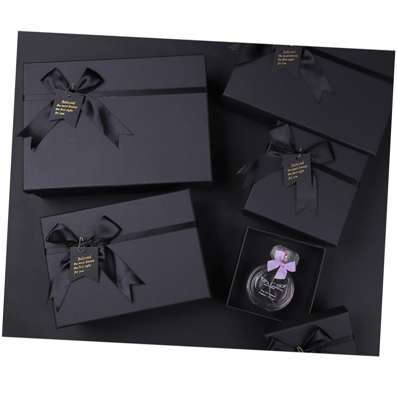 Healeved 6stücke Elegante Schwarze Geschenkkartons Mit Schleife Vielseitige Dekorative Verpackung Für Hochzeiten Valentinstag Partys Und Besondere Anlässe