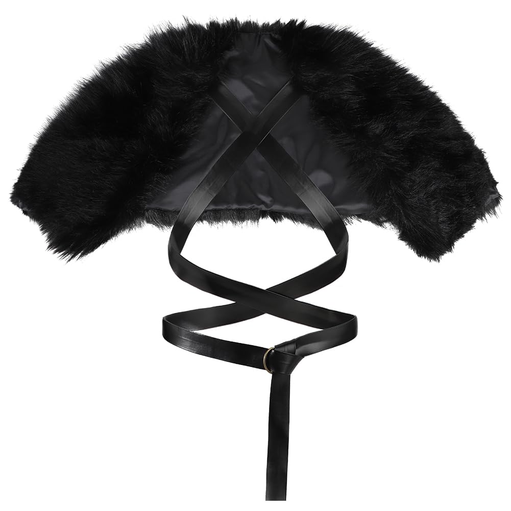 JNGUOSICN Medieval Faux Fur Shoulder Wrap Viking Fur Cloak Cape Medieval Warrior Costume Cape Outfit Renaissance Costume Accessory for Halloween Carnival Masquerade