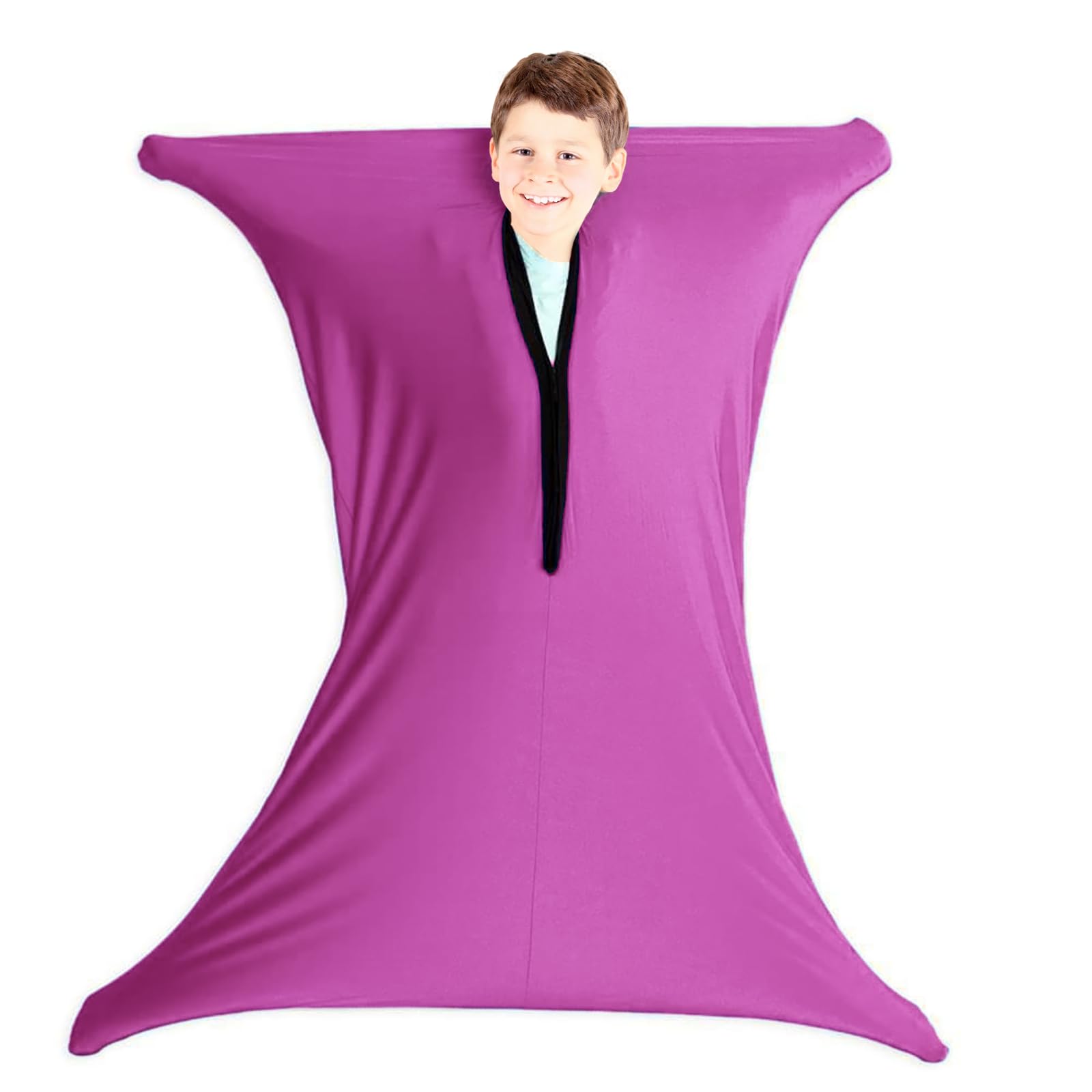 JiaYouLC Sensory Stretchy Body Sock Full-Body Wrap Body Sox to Relieve Stress for Children with Autism Anxiety (Purple, MHeight 114-138cm)