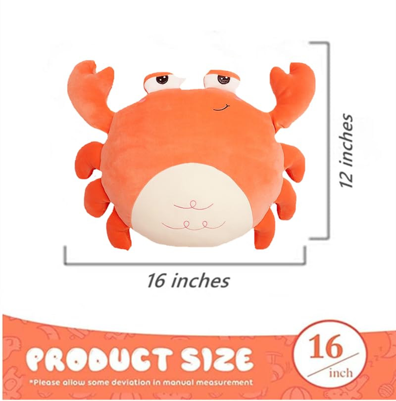JOSON 40,6 cm Krabbe Plüsch Stofftier - Super Soft Kissen Kinder Spielzeug Geburtstagsgeschenk für Jungen und Mädchen