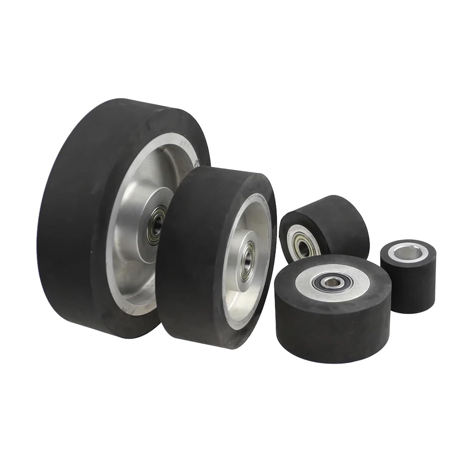 Dia. 50mm - 200mm Smooth Rubber Contact Wheel Belt Grinder Parts(200x50mm,6202 installed15.875)