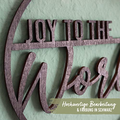 Papierdrachen Wooden Wall Sign - Joy to the World - Black - 22 cm - Christmas Decoration - Image 4