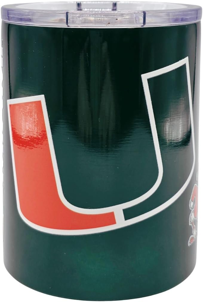 Logo Brands NCAA Hype Double Wall Vacuum Insulated 15oz Stainless Steel Mug (Miami Hurricanes) - Image 2