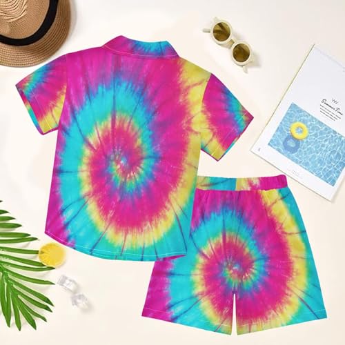 Image of visesunny Boys Hawaiian Shirt and Short Set Summer Outfit Kids 2 Piece Clothes Set 3-10Y
