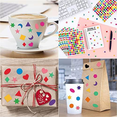 3000 pçs adesivos de formas adesivos pré-escolares círculos triângulos quadrados ovais coração estre