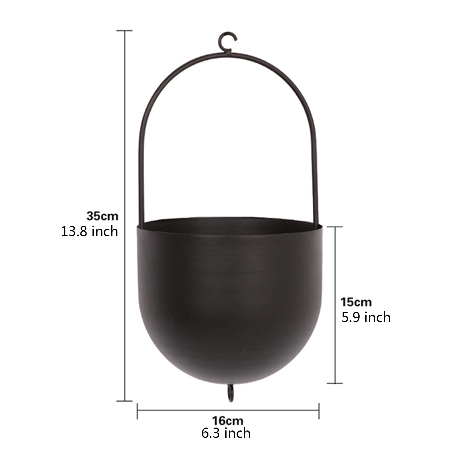 HASMI Jardiniere Balcon Métal Suspendu Fleur Pot Plante Plante Panier Succulent intérieur plantons muraux muraux muraux Maison Jardin Balcon décoration Pot Suspendu Plante Interieur