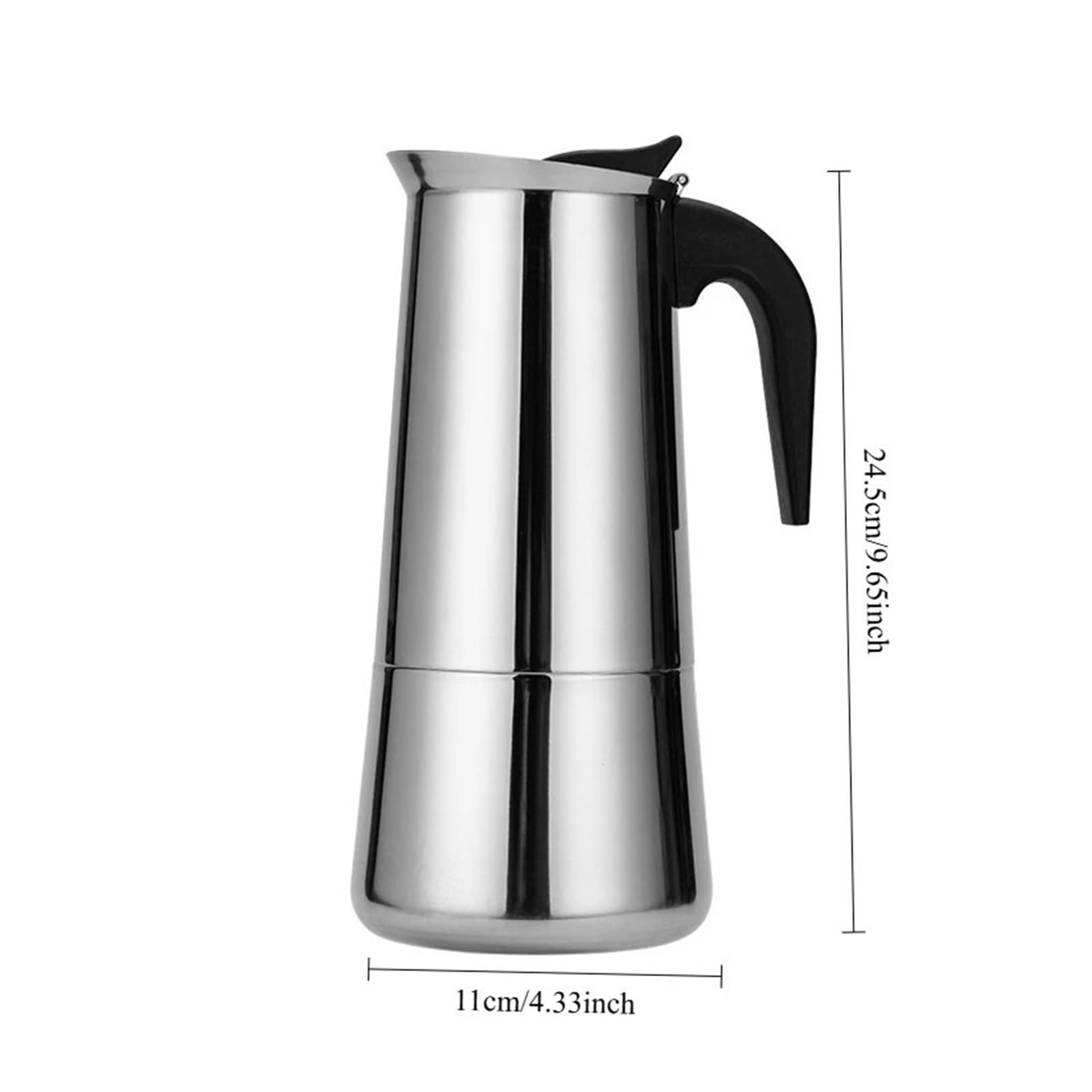 Genérico Cafetera italiana de acero inoxidable 9 tazas (15 oz) for estufa gas o vitrocerámica eléctrica(600ml)