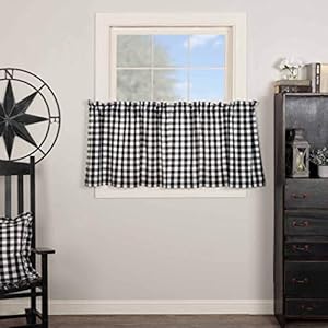Vhcbrandsanniebuffalocheckcottonfarmhousekitchencurtainsrodpocket24x36tierpairblack Urban Country Home Decor Vhc brands annie buffalo check cotton farmhouse kitchen curtains rod pocket 24×36 tier pair black urban country home decor