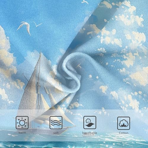 Girls Underwear Toddlers 2t Cotton Panties Little Girl Fun Underpants Briefs Beach Palm Trees Sail Ship Blue3