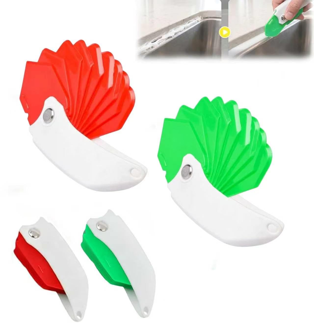 Guuthqor 2Pcs Multipurpose 9-In-1 Spatula Caulking Tool,9 In 1 Seam Tool,9-In-1 Silicone Caulking Tool Kit,Sealant Spreading Professional Tile Window Grout Edge Removal Joint Sealant Spreader Spatula (2Pcs)